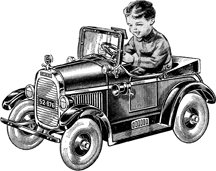 Kid in Antique car